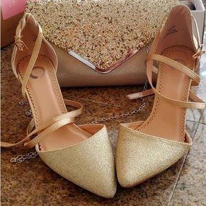 Journee Collection Gold Sequin Formal  High Heels